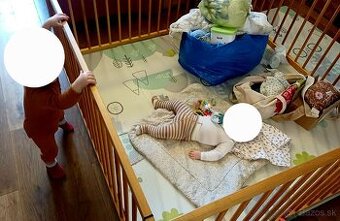 Detská drevená masívna ohrádka 150 x 150 cm