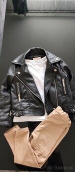 Prešívaná koženka nohavice a tričko