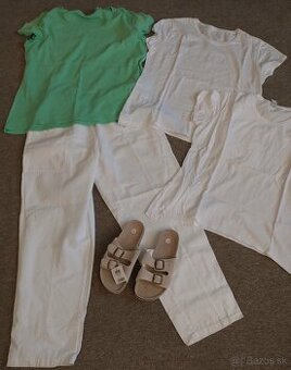 Novy damsky PRACOVNY balik (slapky 37, nohavice 44, trická)