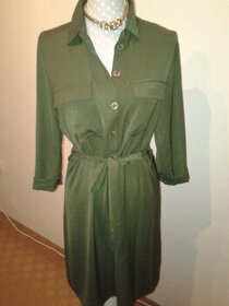 olivovozelené košeľové šaty F&F veľ. 38 - 1