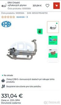 EGR ventil , chladic vyfukovch plynov ERA 500056A VW Group
