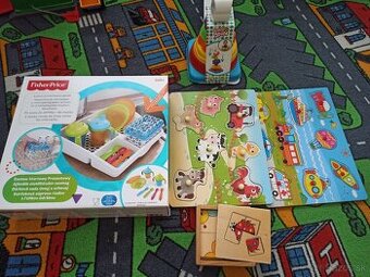Nová sada Fisher price, nová veza, plus zachovalé vkladaky