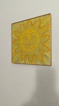 Magické slnko originál drevený obraz bukové drevo bohoo