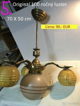 Lustre a lampy starožitné 100 - 150 ročné