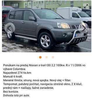 Nissan X-trail T30 100 kw 4x4  2006