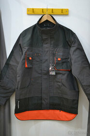 šedo-oranžová montérková bunda na zips L