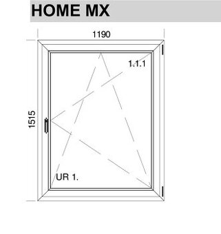 1. kridlove okno 1x antracit 1170x1515 PVC KOMMERLING 88