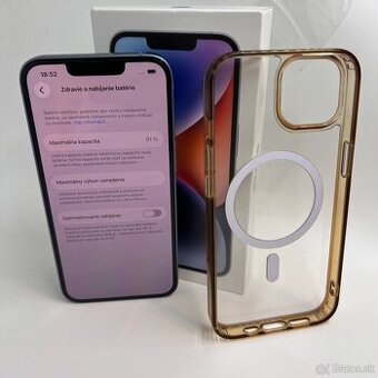 IPHONE 14 BLUE 128GB ZÁRUKA - DOBRÝ STAV