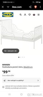 Predám 2x rastúcu kovovú posteľ