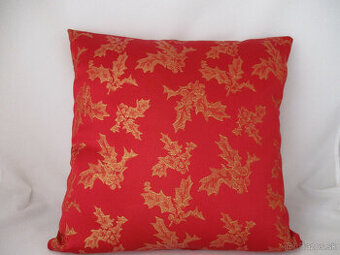 Obliečka vianočná brokátová červeno zlatá