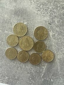 10 , 20 , 50 centov mince france 1999 , 2003