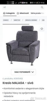 Dopyt Kreslo tmavo sive znacka Malaga