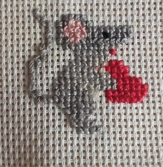 Vyšívaný obrázok (ručná výroba, myš)