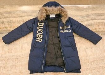 Tmavomodrá páperová zimná bunda Balusi 12 rokov/152 cm