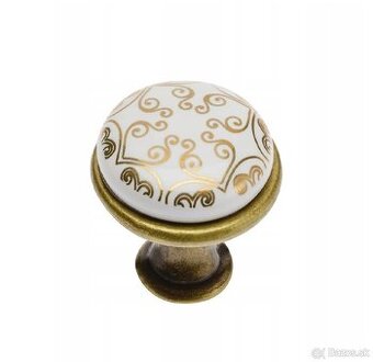 Porcelánové úchytky, knopky zlaté