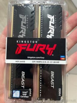 RAM Kingston FURY Beast Black 64GB DDR4 3600MHz CL18