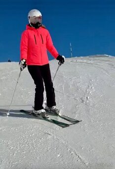 Ružová-neónová lyžiarska bunda