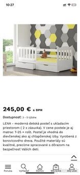 Detská posteľ 160 cm