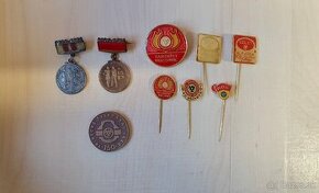Odznaky BSP a odznaky a medaila Trinecké železiarne