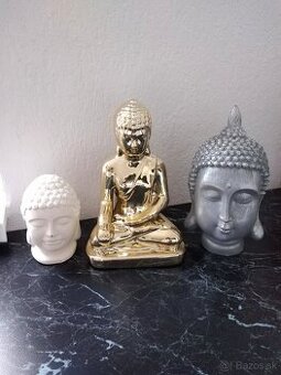 Budha strieborný, zlatý, biely