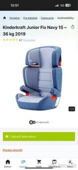 Autosedačka KinderKraft Junior fix 15 - 36 kg