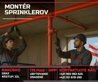 Montér požiarnych hlásičov/sprinklerov - Rakúsko - Graz