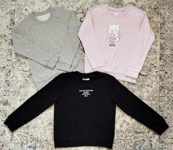 Pekné detské mikiny 3ks  - veľkosť 134/140