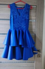 Modré spoločenské šaty M