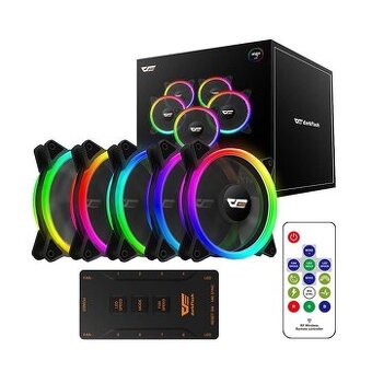 Predám 5x RGB ventilátory DarkFlash DR12 Pro – komplet set