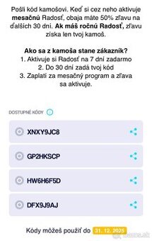 Radosť zľavové kódy