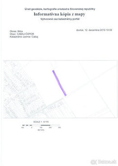 Predám investičný pozemok v obci Cabaj