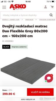 Dvojitý rozkladací matrac grey 80-160cm x 200cm