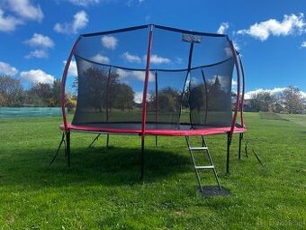 Trampolína 366 cm, červená s ochrannou sieťou