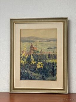 Alojz Struhár – Bojnice, 1954 | originálny akvarel