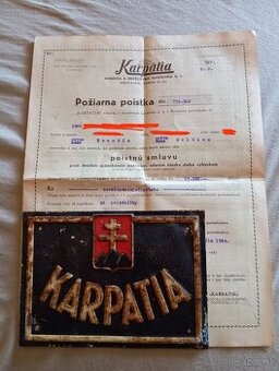 Predám raritnú cedulu Karpatia zo slovenského štátu