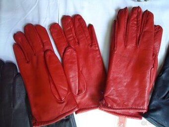 Staršie retro, kožené rukavice dámske, nenosené