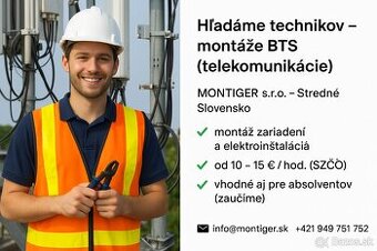 MONTIGER s.r.o. – Práca pre technika výstavby mobilných siet