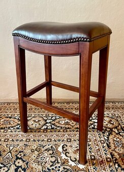 CHESTERFIELD kožená stolička koža / drevo masív buk - 1