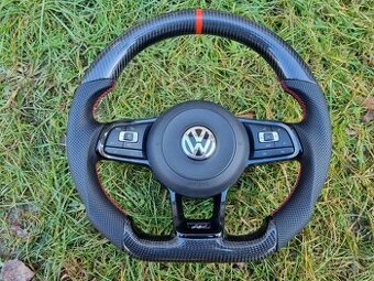 VOLANT RLINE GTD GTI - KOZENY / KARBÓN / ČERVENÉ ŠITIE
