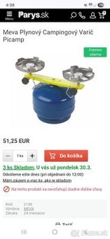 Predam plynový kempingovi varic
