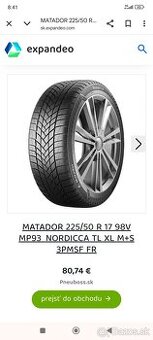 Matador Nordica 225/50r17