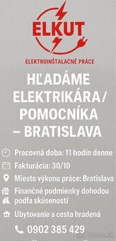 🔌 HĽADÁME ELEKTRIKÁROV A POMOCNÍKOV 🔧Nástup ihneď