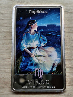 Streborná tehlička Panna 1oz .999 Zodiac