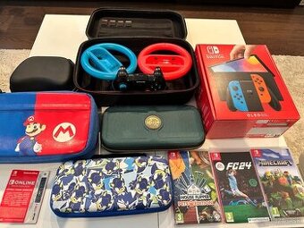 Nintento Switch OLED + veľa príslušenstva