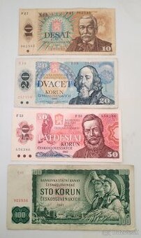 Sada československých bankovek