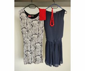 Dvoje dámske letné šaty + červené doplnky - 1