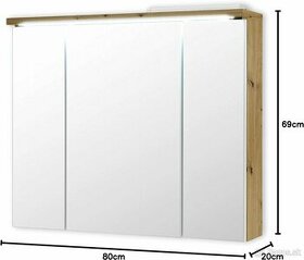 Zrkadlová skrinka do kúpeľne s LED osvetlením - 1