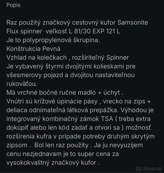 Samsonite cestovný kufor