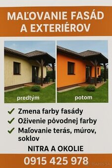 Maľovanie fasád a exteriérov