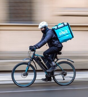 Elektrický bicykel na prenájom - Wolt, Bolt Food, Bistro